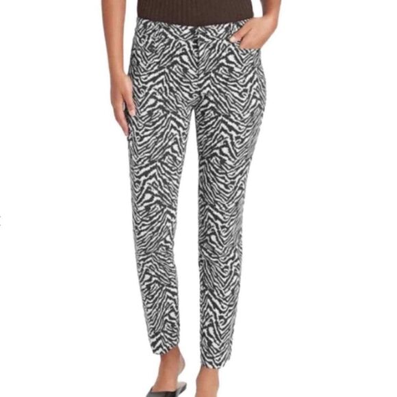 Banana Republic Sloan Fit Pant Women's Zebra Print Sz 8 - Picture 1 of 13